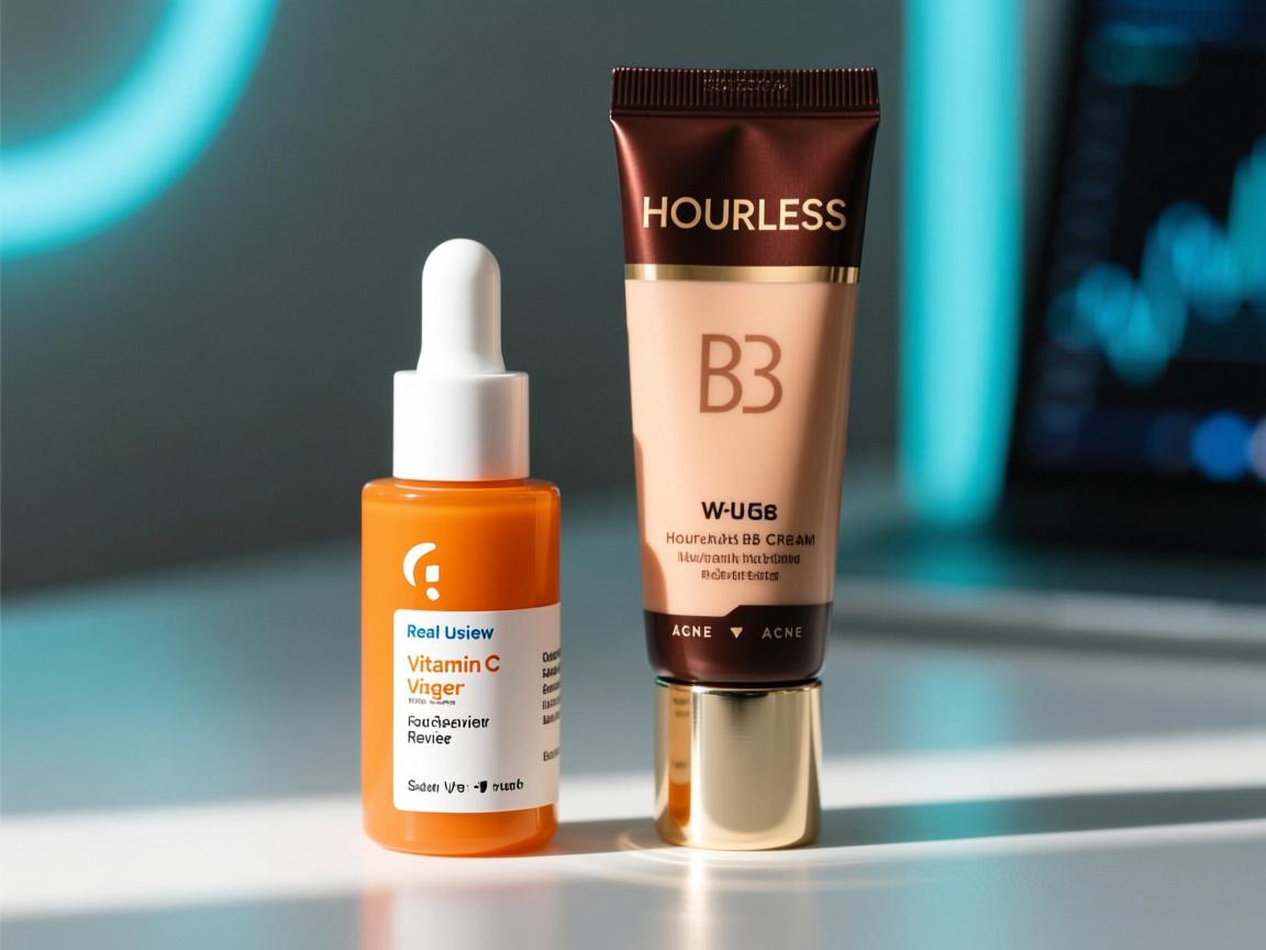 review Glossier vitamin c serum real user review Hourglass BB cream acne