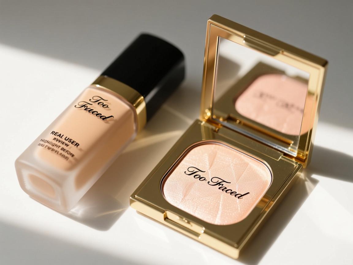 Too Faced foundation real user review Too Faced highlighter before and