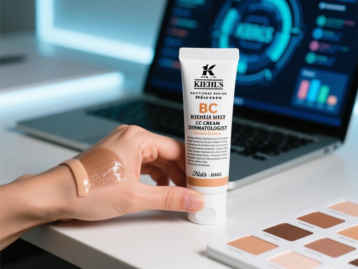 swatches review Kiehls BB cream wear test Kiehls CC cream dermatologist