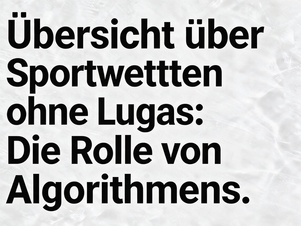 Übersicht über Sportwetten ohne Lugas: Die Rolle von Algorithmen