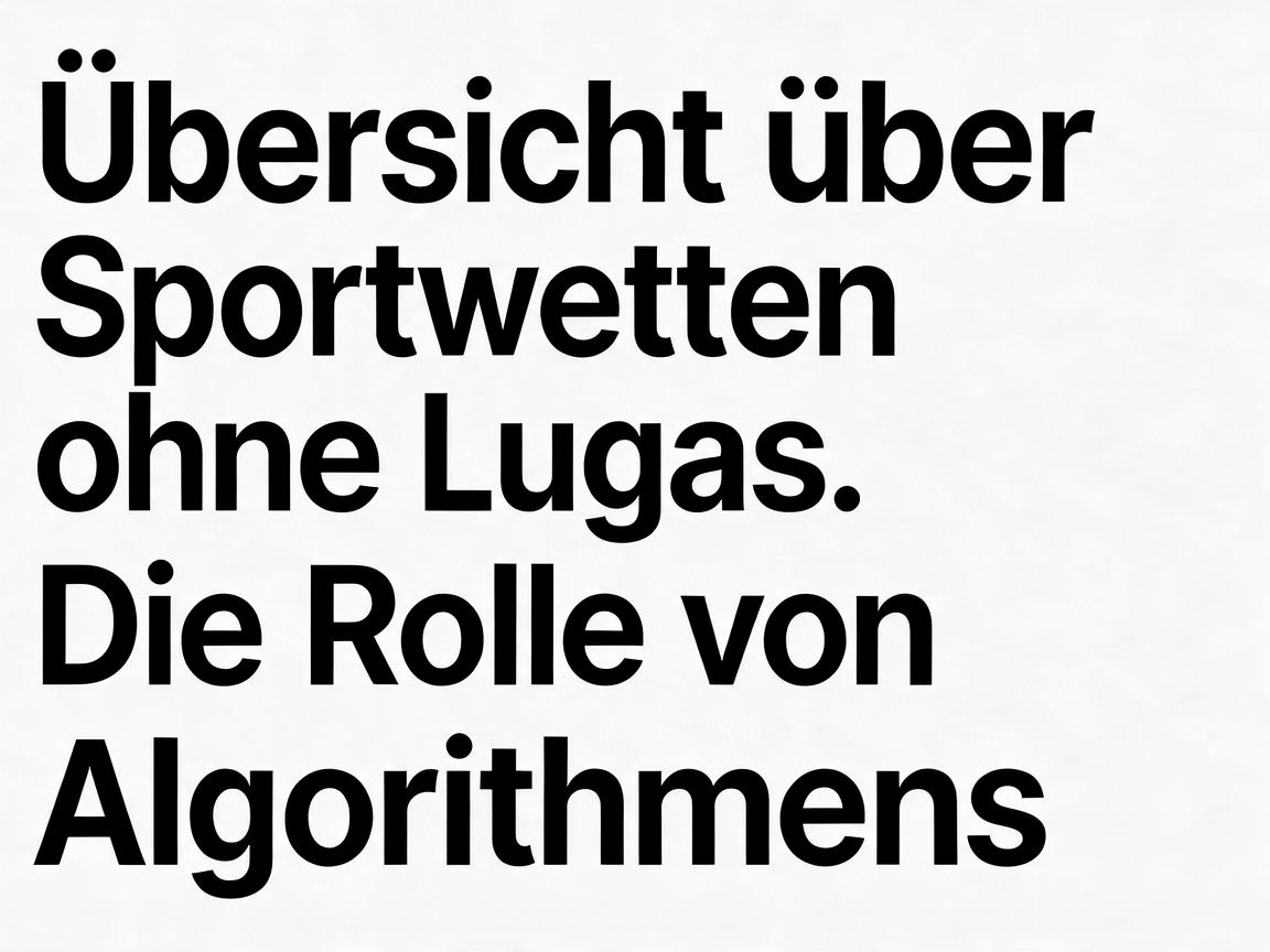 Übersicht über Sportwetten ohne Lugas: Die Rolle von Algorithmen