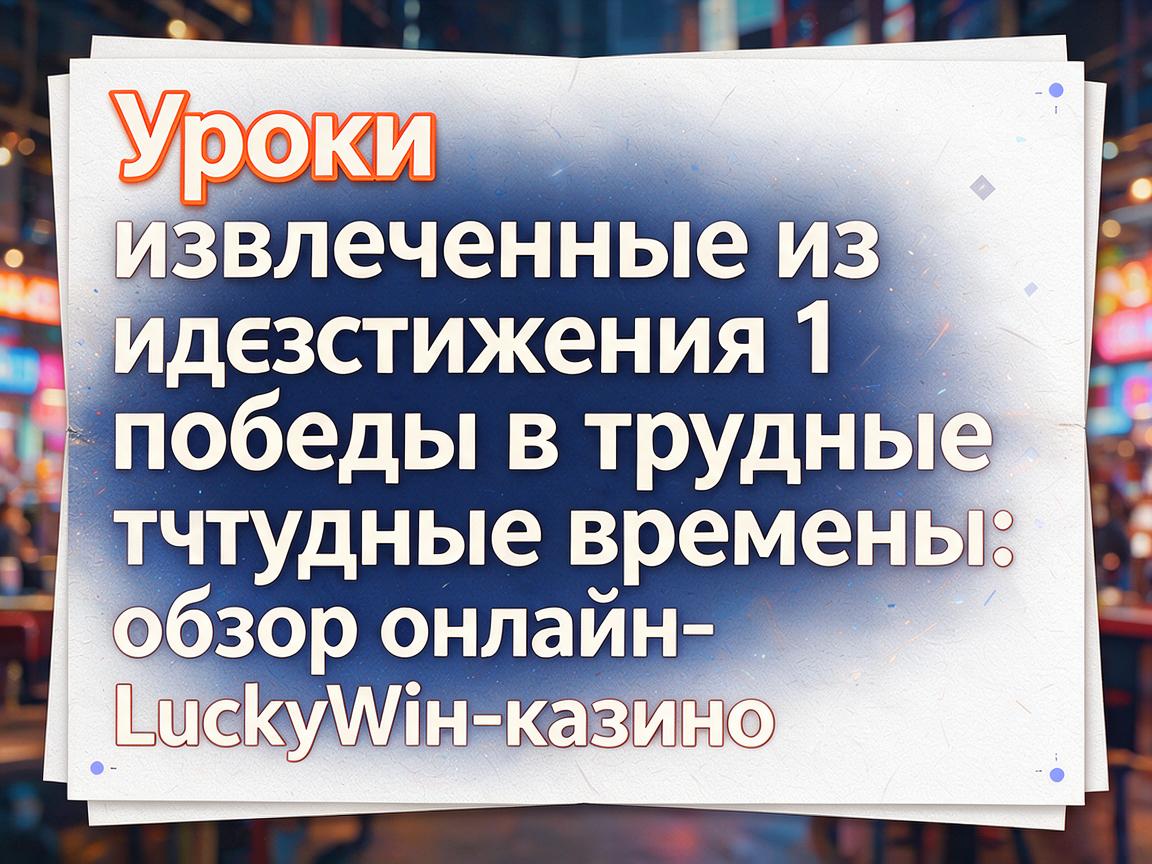 Уроки, извлеченные из достижения 1 победы в трудные времена: обзор онлайн-казино LuckyWin