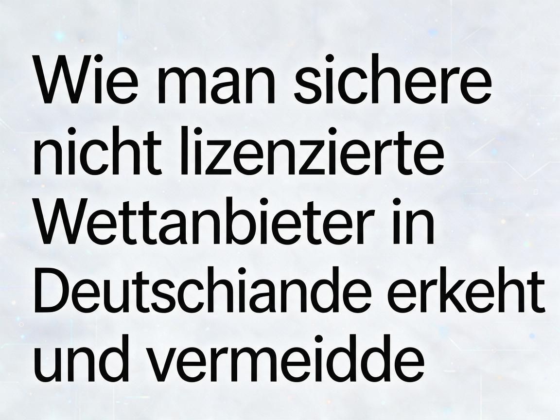 Wie man sichere nicht lizenzierte Wettanbieter in Deutschland erkennt und vermeidet