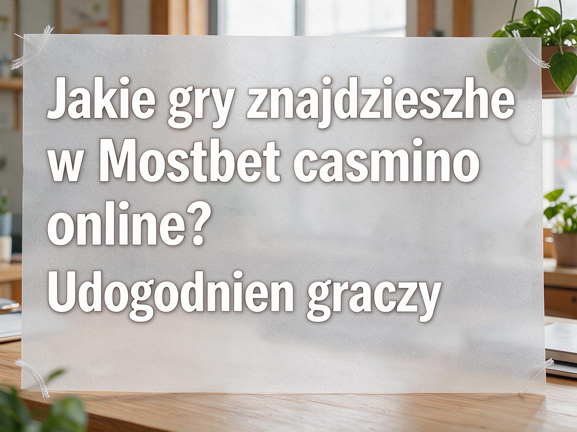 Jakie gry znajdziesz w Mostbet casino online? Udogodnienia dla nowych graczy