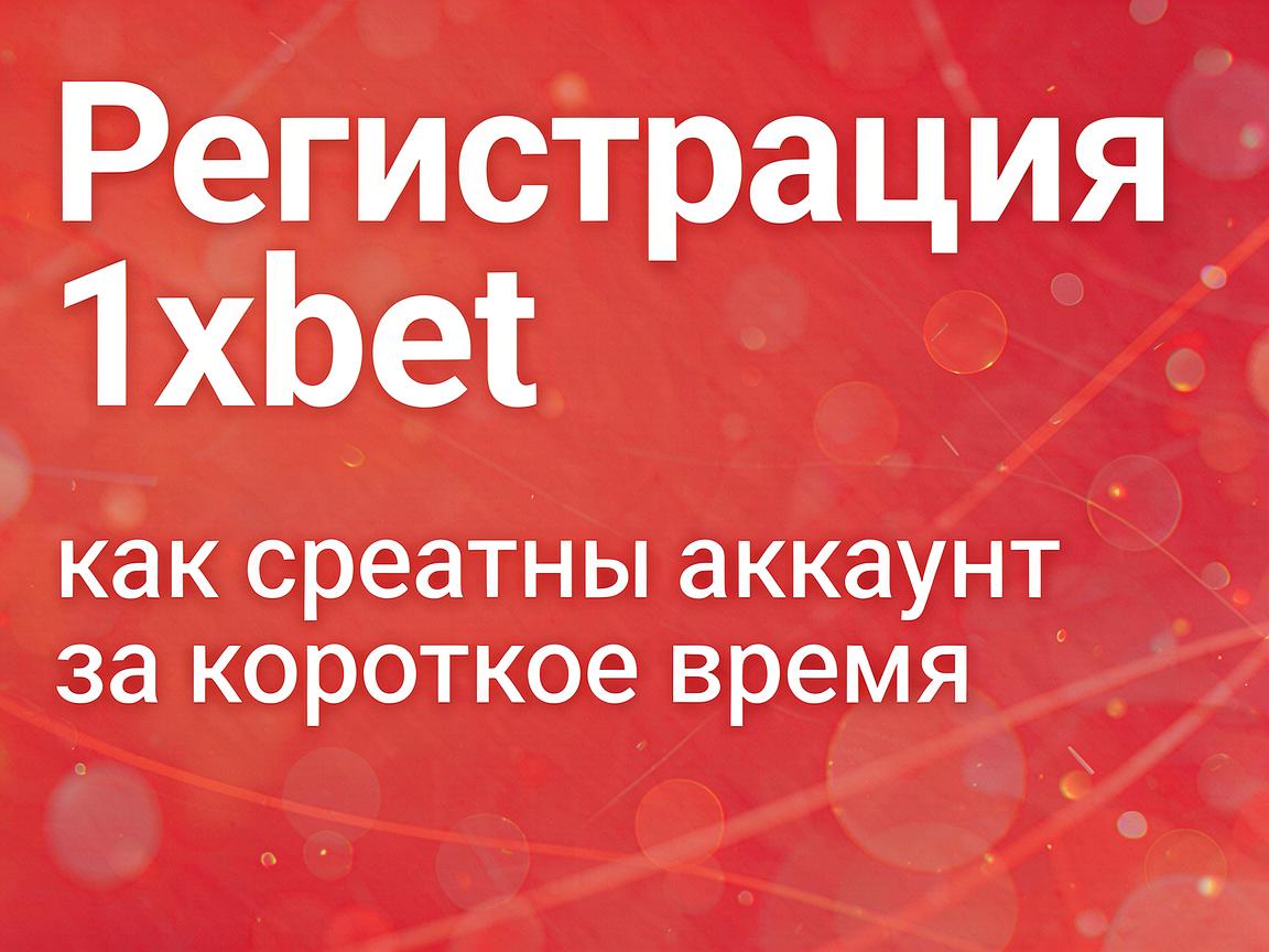 Регистрация 1xBet: как создать аккаунт за короткое время
