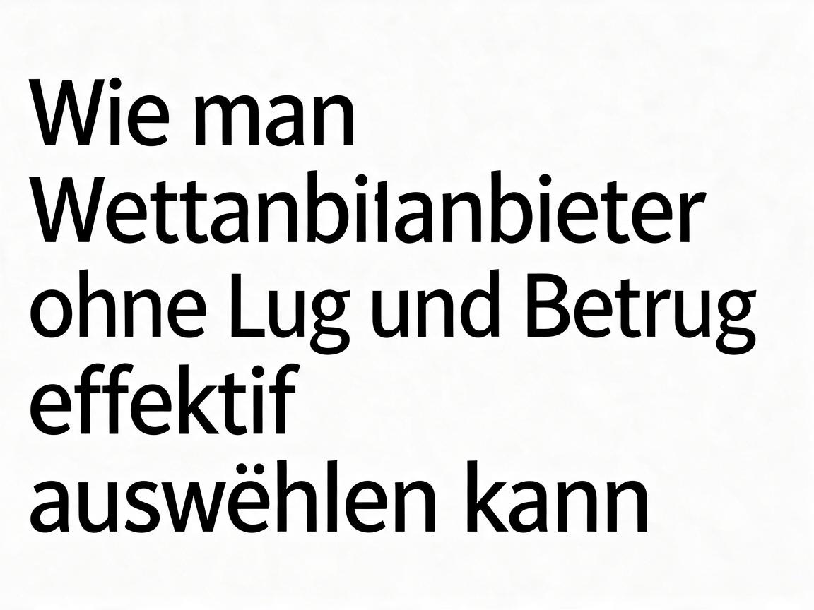 Wie man Wettanbieter ohne Lug und Betrug effektiv auswählen kann