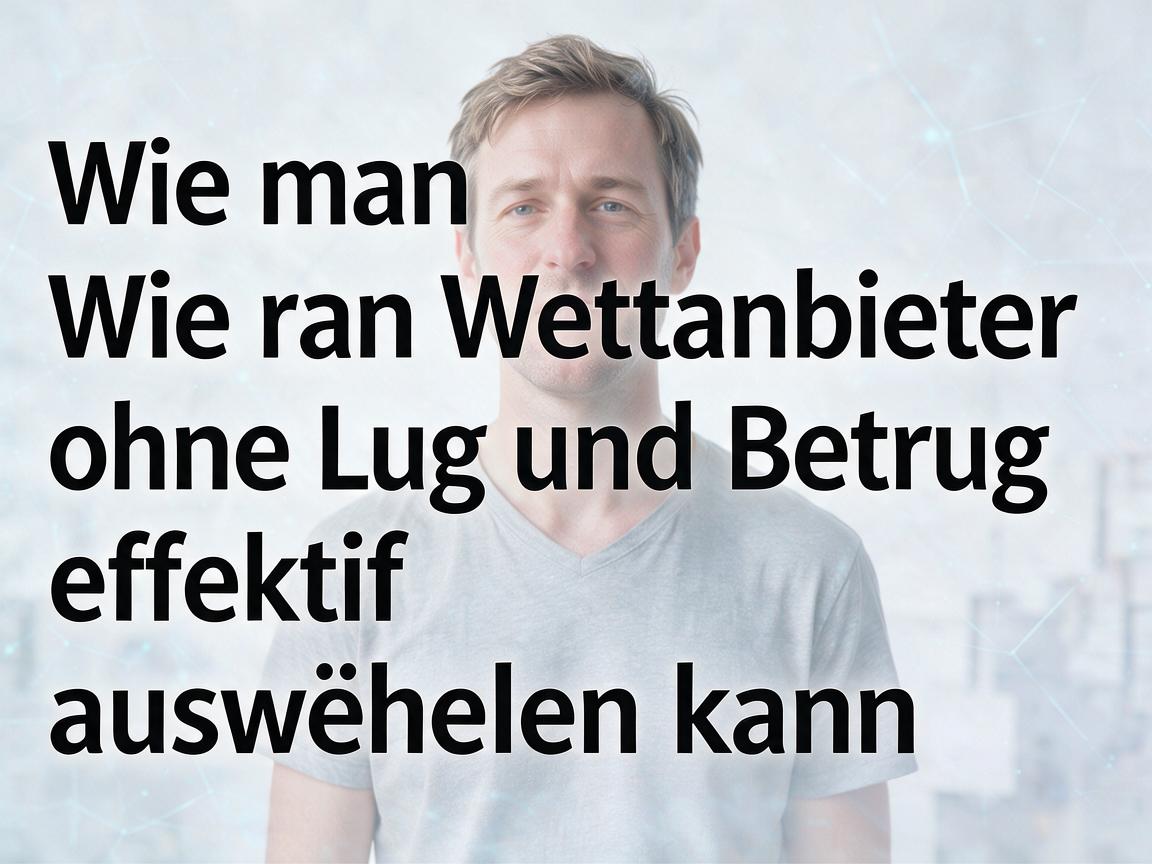Wie man Wettanbieter ohne Lug und Betrug effektiv auswählen kann