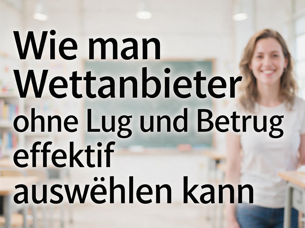 Wie man Wettanbieter ohne Lug und Betrug effektiv auswählen kann