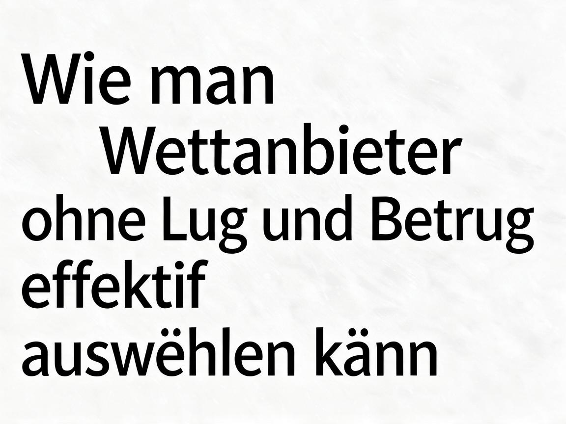 Wie man Wettanbieter ohne Lug und Betrug effektiv auswählen kann