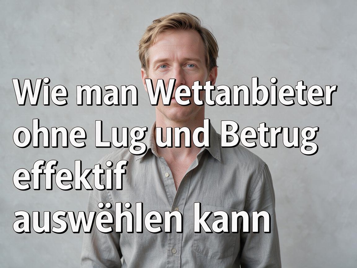 Wie man Wettanbieter ohne Lug und Betrug effektiv auswählen kann