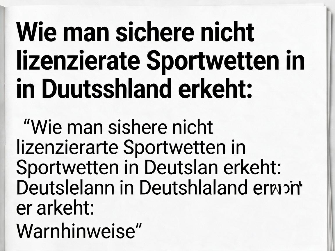 Wie man sichere nicht lizenzierte Sportwetten in Deutschland erkennt: Warnhinweise