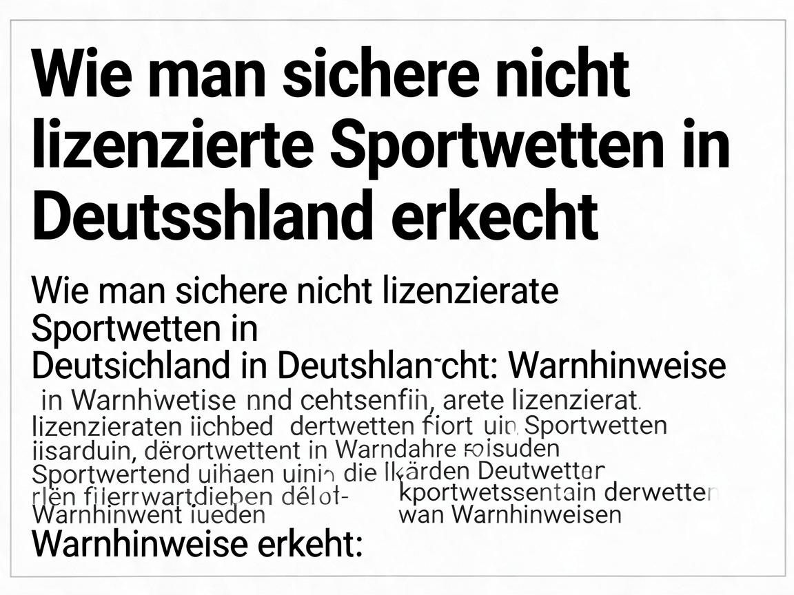 Wie man sichere nicht lizenzierte Sportwetten in Deutschland erkennt: Warnhinweise