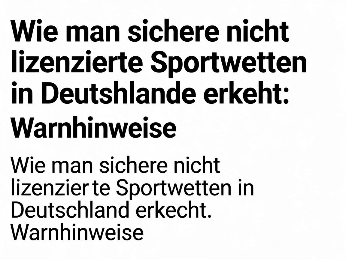 Wie man sichere nicht lizenzierte Sportwetten in Deutschland erkennt: Warnhinweise