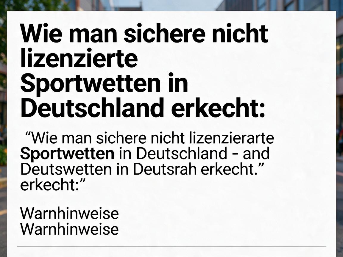 Wie man sichere nicht lizenzierte Sportwetten in Deutschland erkennt: Warnhinweise
