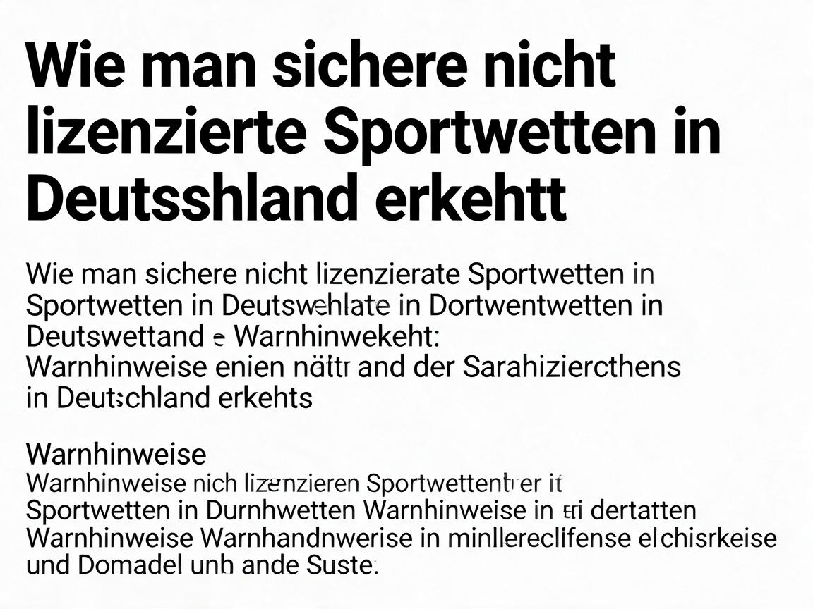 Wie man sichere nicht lizenzierte Sportwetten in Deutschland erkennt: Warnhinweise