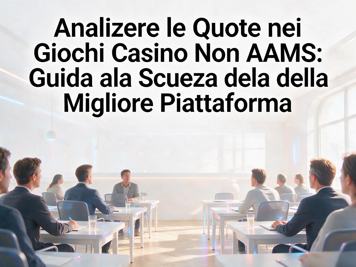 Analizzare le Quote nei Giochi Casino Non AAMS: Guida alla Scelta della Migliore Piattaforma