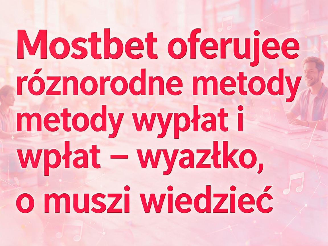 Mostbet oferuje różnorodne metody wpłat i wypłat – wszystko, co musisz wiedzieć