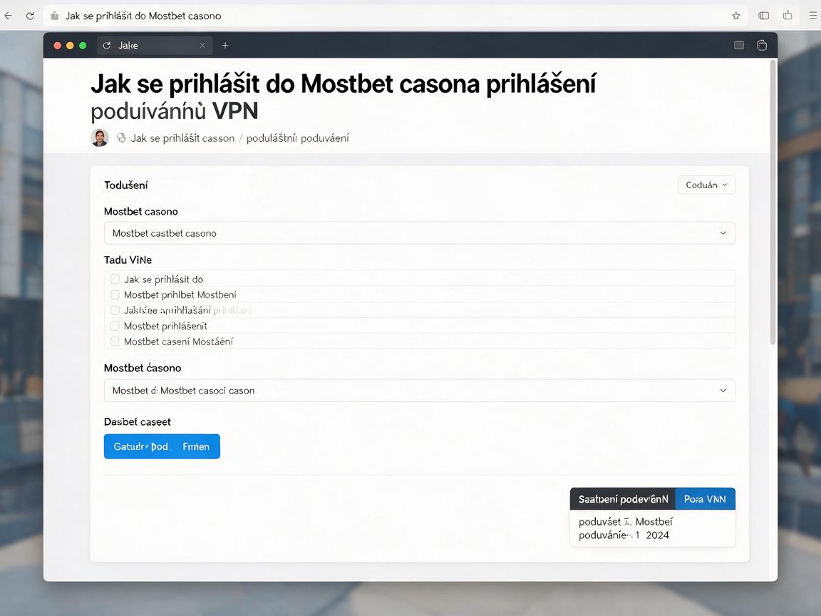 Jak se přihlásit do Mostbet casino přihlášení s používáním VPN